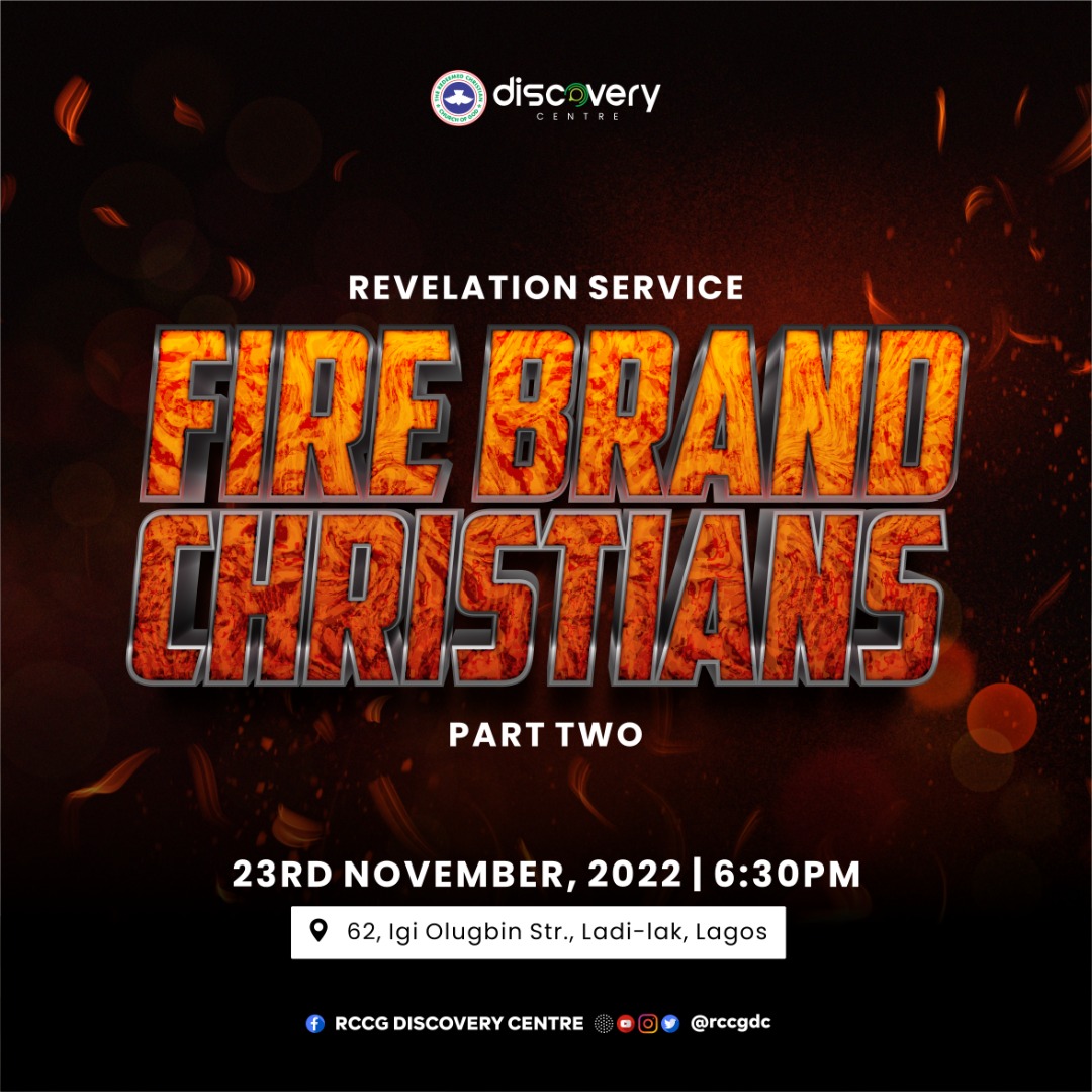 RCCGDC's tweet photo. Good Afternoon Brethren,

Kindly join us tomorrow evening for our revelation service

Tagged: FIRE 🔥 BRAND CHRISTIANS (PART 2)

Time: 6:30pm

Date: 23rd November, 2022

Please invite someone 

SEE FLIER FOR MORE DETAILS 

God bless you 

#revelationservice https://t.co/FRz6XrLKkV
