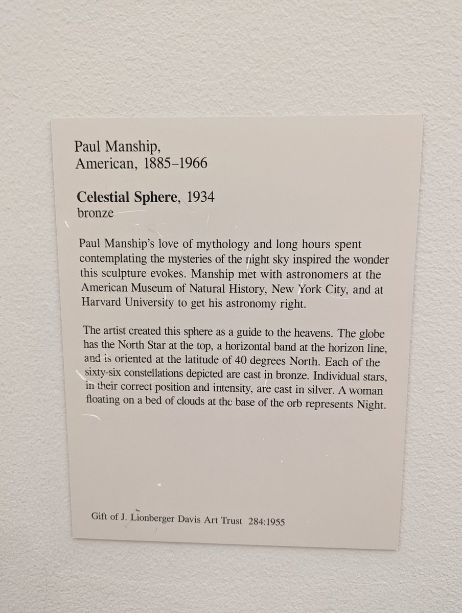 RRamZmaps's tweet photo. When you let me walk through an art museum OF COURSE I'm going to find something related to maps. Fascinating piece by Paul Manship from 1934. #stlartmuseum #gischat https://t.co/SxWmqH0Zul