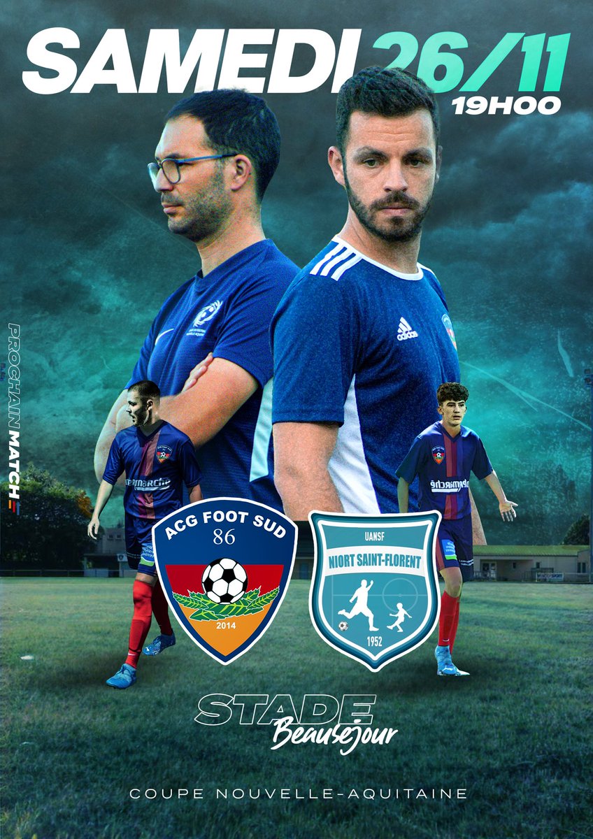 ACGFOOTSUD86's tweet photo. ✨ 𝐄́𝐂𝐑𝐈𝐑𝐄 𝐋’𝐇𝐈𝐒𝐓𝐎𝐈𝐑𝐄 ✨

🏆 L’équipe fanion affronte ce 𝘀𝗮𝗺𝗲𝗱𝗶 𝘀𝗼𝗶𝗿 𝗮̀ 𝟭𝟵𝗵𝟬𝟬 l’UA Niort Saint Florent (R2), 𝗦𝘁𝗮𝗱𝗲 𝗕𝗲𝗮𝘂𝘀𝗲́𝗷𝗼𝘂𝗿 à 𝗖𝗶𝘃𝗿𝗮𝘆 pour un match exceptionnel. 

🆚 @UANSF

#TOUSENSEMBLETOUSACÉGISTES 
#FORZACG 🔵🔴🟠 https://t.co/MEtjCq0QzH