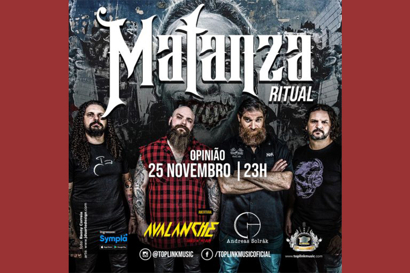 TurbinadoBr's tweet photo. MATANZA RITUAL SE APRESENTA NO OPINIÃO DIA 25 DE NOVEMBRO, PRÓXIMA SEXTA-FEIRA.
Confira o Serviço da apresentação.
LINK: https://t.co/cETTc5vtJH
#matanzaritual https://t.co/yZRNFyzeOH