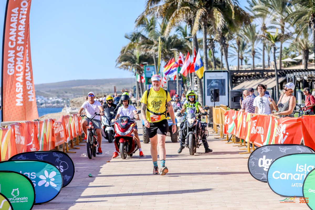 <a href="/ibeatthesweep/">Ibeatthesweep</a> flag and visor safety packed away, fantastic time. thanks to <a href="/GCMMarathon/">Gran Canaria - Maspalomas Marathon</a> <a href="/racecheck/">racecheck.com</a> #teamblue hopefully back in 2023. <a href="/LanzMarathon/">Lanzarote Marathon</a> <a href="/MaratonTenerife/">Maratón de Tenerife</a>  you watching. 😉