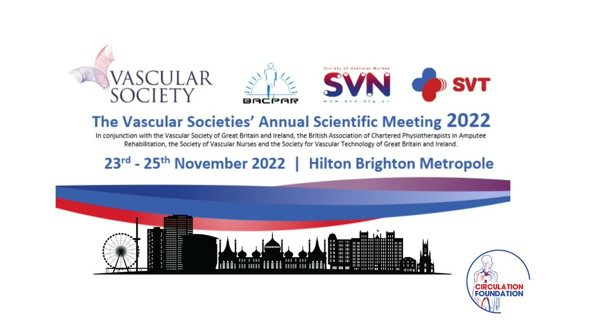 CircFoundation's tweet image. @CircFoundation is at the #VSASM22 in Brighton! We hope everyone is ready and excited for the next few days. Come and visit us at our stand, we look forward to seeing you all! @VSGBI @svtgbi @BACPAR_official @vascularnurses @RouleauxClub
