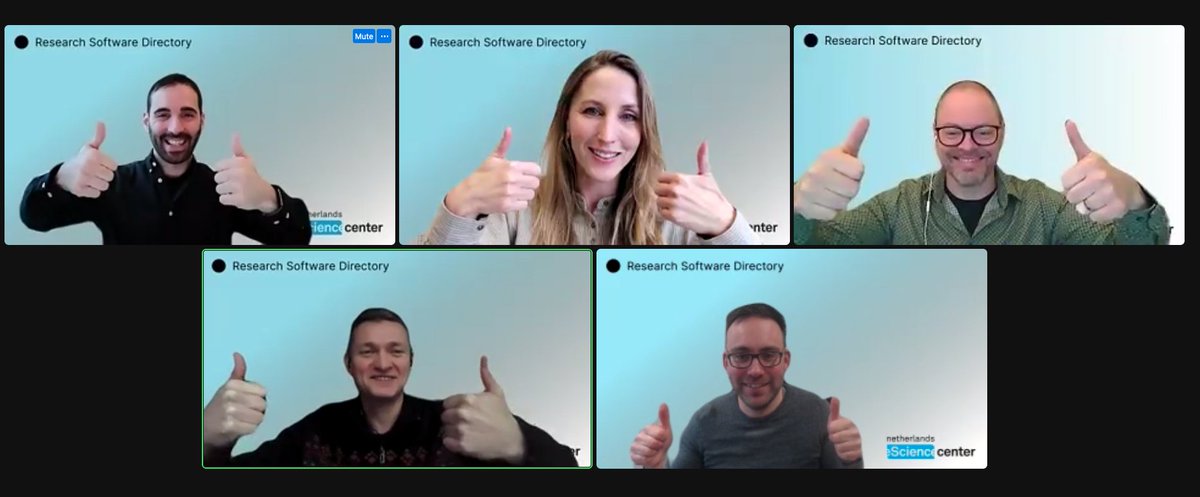 eScienceCenter's tweet photo. Meet the faces behind the #ResearchSoftwareDirectory who has worked on this project for more than a year to put #researchsoftware in the spotlight as a visible key research output! A big congratulations to this team whose hard work has paid off! 🥳🎉👏 https://t.co/8U7CDH3Coi