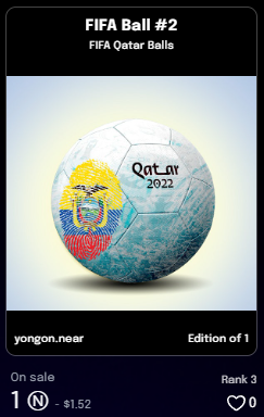 QatarBalls's tweet photo. Checkout FIFA Ball #2 from collection FIFA Qatar Balls

https://t.co/gYIzCxrj7k

#NFT #NFTs #NFTCommunity #paras #cryptoart #digitalart #ParasNft #tradingcards #FIFABalls #FifaWorldCup #FIFAQATAR2022 #FIFABall #Equador https://t.co/Eo1fjha9YJ