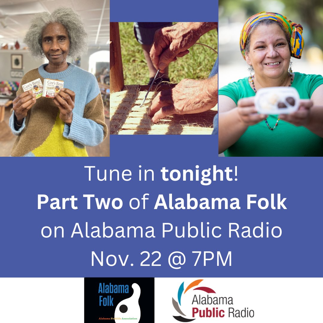 Lye #soapmaking in #GeesBend + #chaircaning in #Appalachia + #brigadeiro in #Mobile! Join us for #Alabama #Folk! Tonight @ 7 on @alpublicradio!