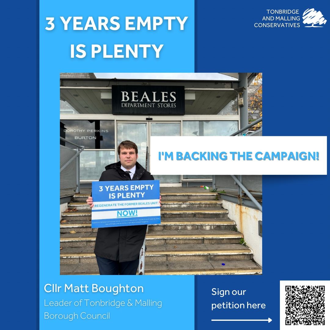Matt Boughton (@mattboughton93) on Twitter photo We've a clear message to <a href="/sainsburys/">Sainsbury's</a> - 3 years empty is plenty
<a href="/TMBCToryGroup/">Tonbridge Conservatives</a> have today launched a campaign to get the former Beales unit in #Tonbridge back into use.
Sign our petition to Sainsbury's to demonstrate how this matters to us
tonbridgeconservatives.org.uk/campaigns/3yea… We've a clear message to <a href="/sainsburys/">Sainsbury's</a> - 3 years empty is plenty
<a href="/TMBCToryGroup/">Tonbridge Conservatives</a> have today launched a campaign to get the former Beales unit in #Tonbridge back into use.
Sign our petition to Sainsbury's to demonstrate how this matters to us
tonbridgeconservatives.org.uk/campaigns/3yea…