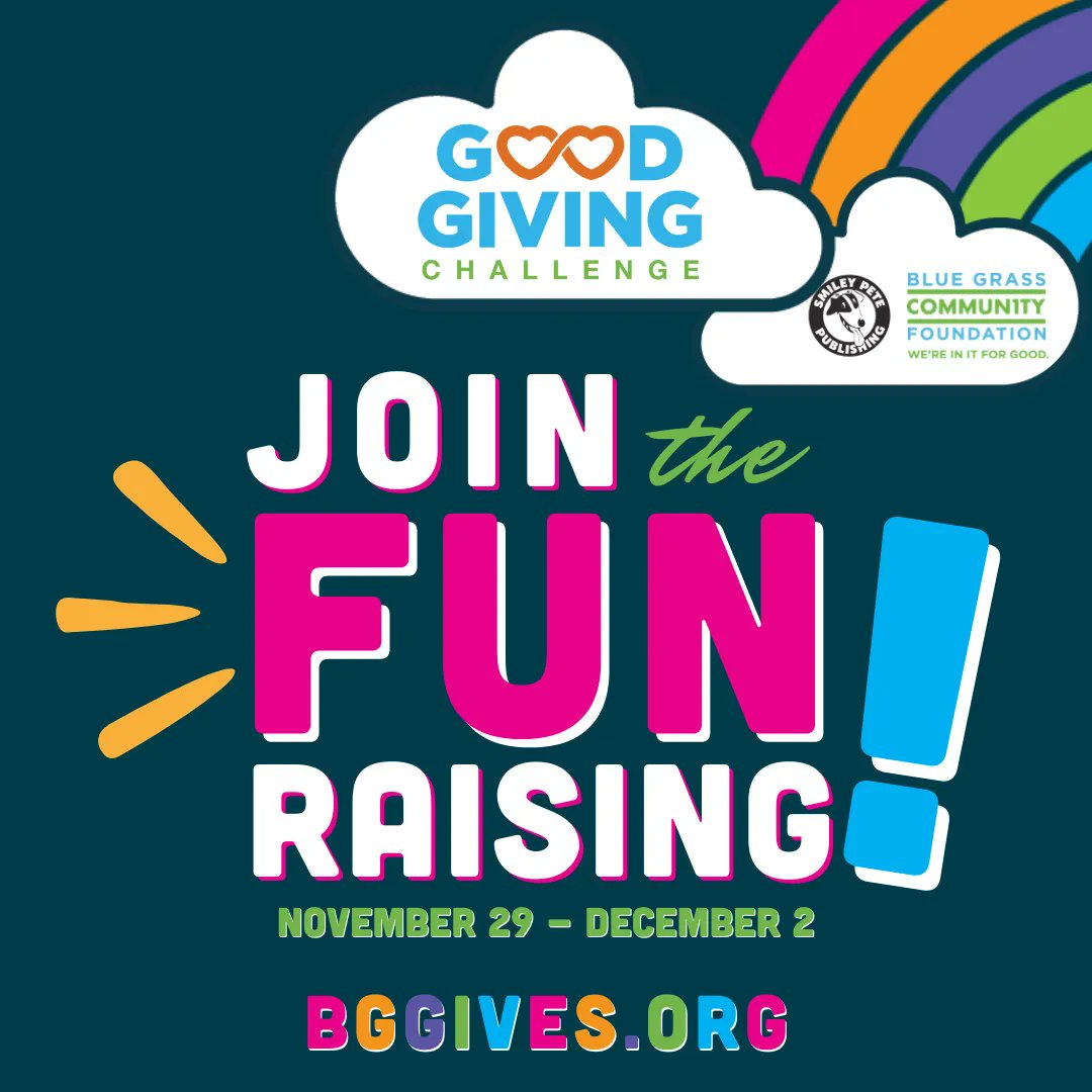 The 2022 GoodGiving Challenge starts in one week! Mark your calendar and get ready to join the FUNraising for 200 amazing local nonprofits! Read about them now at BGgives.org and GIVE on Giving Tuesday, November 29 at 9am! 💙 💚🌈🎉