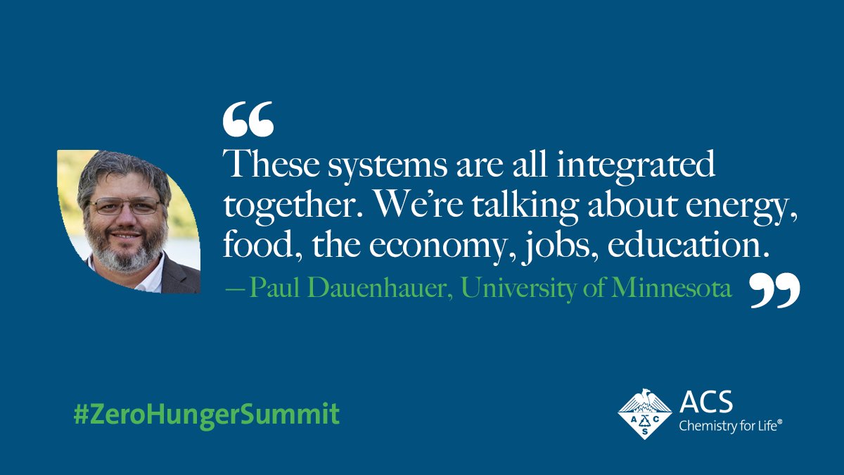 AmerChemSociety's tweet photo. Learn how #chemistry can change the world during the ACS #ZeroHungerSummit, a FREE #VirtualEvent exploring how chemistry & engineering can fight world hunger. Register now to join us Dec 5-8 at https://t.co/9BiJlVT65R #Hunger #Food #Sustainable https://t.co/Z3EGBzQI4a