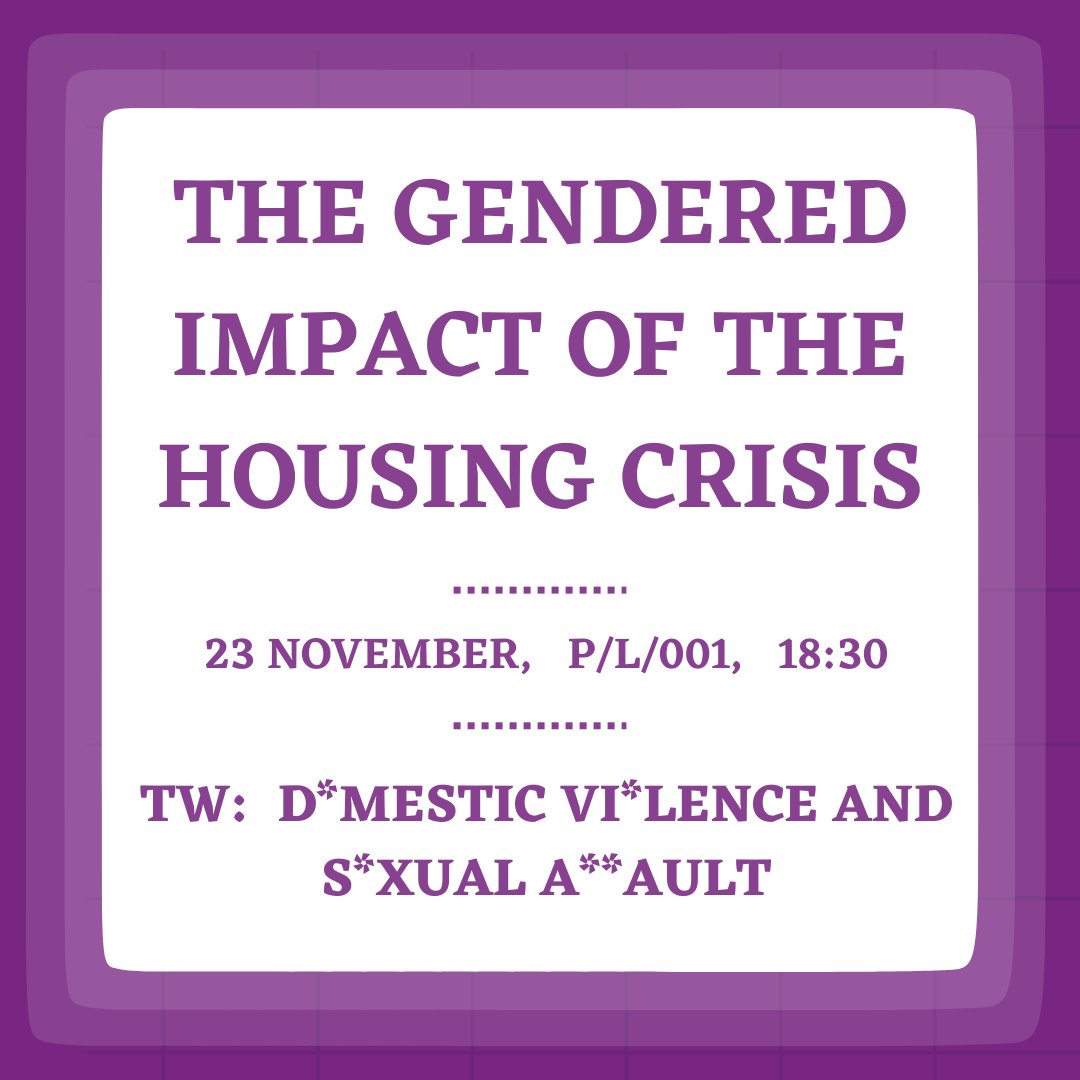 Join us for a talk tomorrow on the gendered impact of the housing crisis with IDAS.
