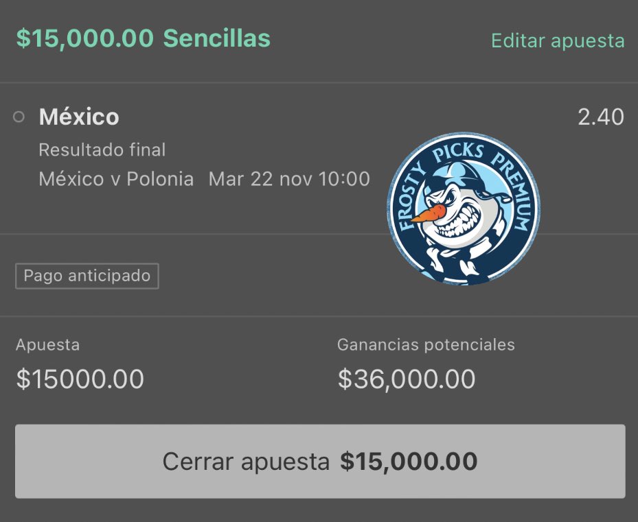 💰SOLO POR QUE AMO MI PAÍS 🇲🇽🇲🇽

T.me/fr0stxr

Si gana México se van gratis $1000 ASÍ DE SIMPLE 

Requisitos para participar? 
❤️ Like
♻️ RT 
✅ Follow Me <a href="/Frosty701/">F R O S T Y ❄️ P I C K S</a>
✅ Follow <a href="/brandonn__21/">Brandon C.</a> 

Ganaremos hoy? 🔥