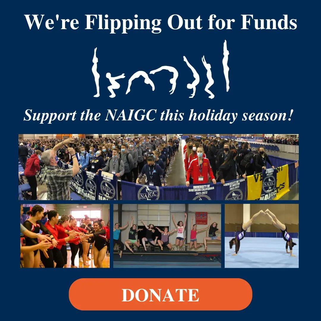 NAIGC's tweet photo. #GivingTuesday is 1 week away, and the NAIGC is Flipping out for Fund$! Help us expand scholarships, increase new club support, and take our Regional and National events to the next level by making a donation at https://t.co/UXJsm4o7Uo

#givingtuesday #naigc #gymnastics https://t.co/OnMH9REzfA