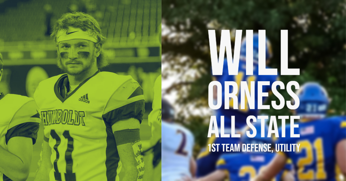 coachelman's tweet photo. Congratulations to @OrnessWill, selected as a @iasportswriters 1st team all-state defensive utility player. Will is a 2 time first team all-state selection! https://t.co/tYR4g6reaX