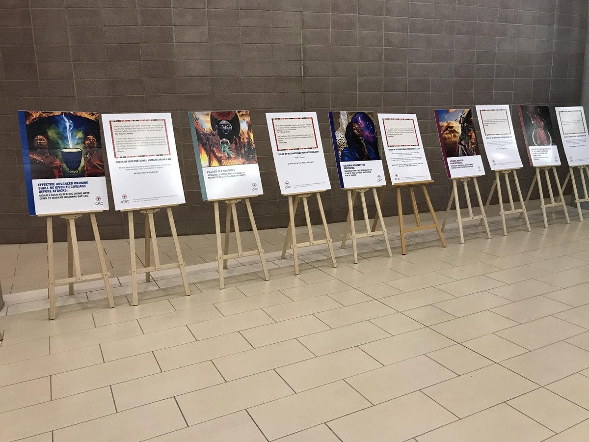 ICRC_SAfrica's tweet photo. [PHOTOS]: Did you know that there is a tool on African traditions which preserved humanity during war? Here is an exhibit to demonstrate the continued relevance #IHL on the African Continent. 
#RegionalIHLSeminar 
#PreservationOfHumanity https://t.co/h37MF96BPO