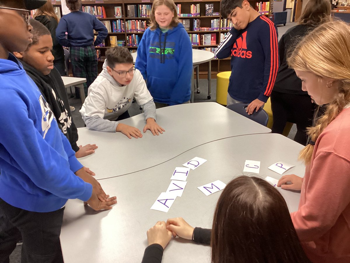 newmarklmc's tweet photo. Another day of AVID kiddos “escaping” from the library! #AVID #7thgraders https://t.co/oOqLzaLxNX
