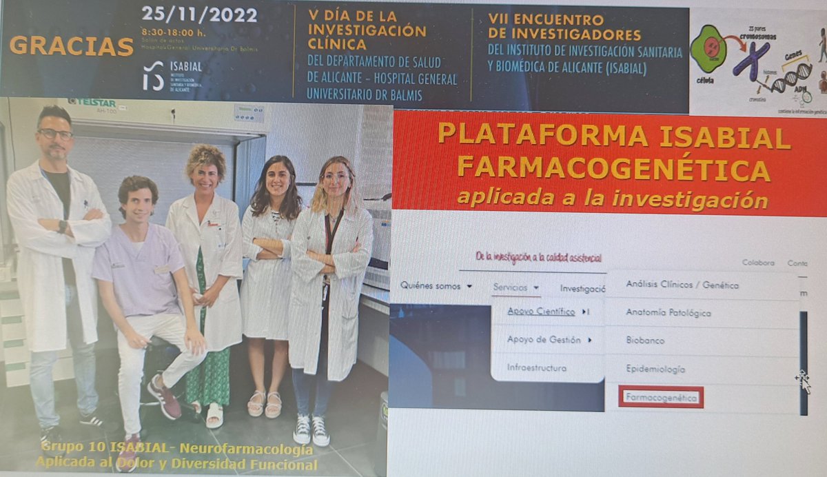 ampeiro's tweet photo. Felices de participar en #VjornadasISABIAL ya trabajando como PLAT farmacogenética @isabial_iis @IB_UMH @monicut5 @thomaszando https://t.co/jsQZRm9Sp3