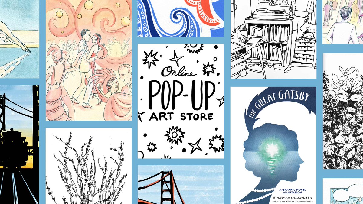 WoodmanMaynard's tweet photo. I've created an online pop-up shop for prints and originals of my art and signed copies of my graphic novel adaptation of The Great Gatsby, I hope you'll check it out: https://t.co/5SjviNPggB https://t.co/2R4hGgmMSa