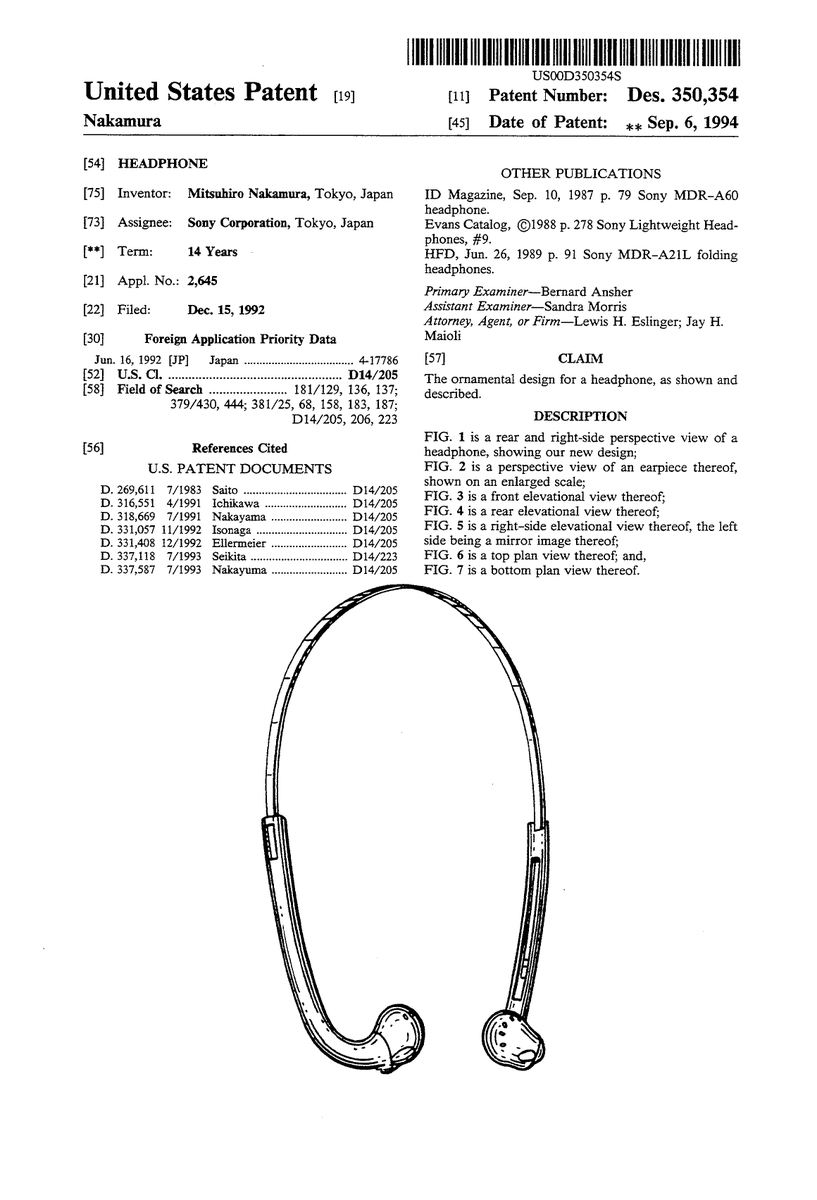 uspatentbot's tweet photo. USD350354S - Headphone 
        
https://t.co/jSsZoxafrw https://t.co/Kc7rPCL9sl