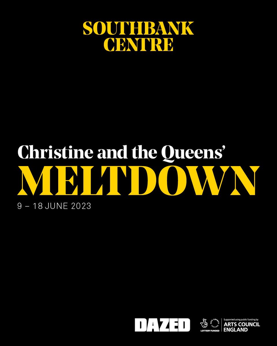 QueensChristine's tweet photo. It is with incredible joy and honor that I will curate next year’s @meltdownfest - see you there my dear friends 🚗🪄 #Meltdownfest https://t.co/vayp1Rq4IY