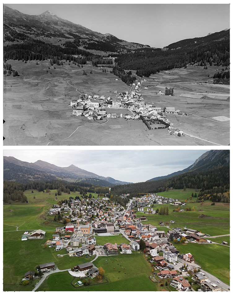 Damals und heute – erkennt ihr den Ort, der in den letzten Jahrzehnten ordentlich gewachsen ist?