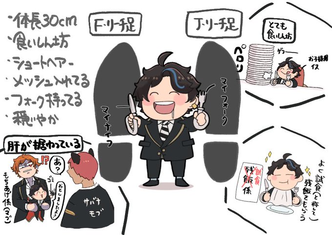 #フォロワーさんからイメージもらって自分の監督生つくる 
欲張って色々詰め込んでみた( ᐛ )و
両横にある靴の裏はサイズ比較用です 