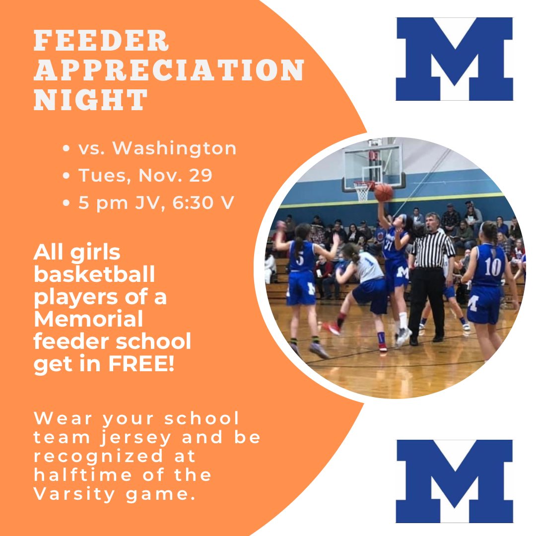 ‼️SAVE THE DATE‼️Tuesday, Nov 29: One week from tonight we welcome and celebrate the future Lady Tigers from the Memorial feeder teams - St. John’s, St. Ben’s, Holy Rosary, Annunciation and Good Shepherd.