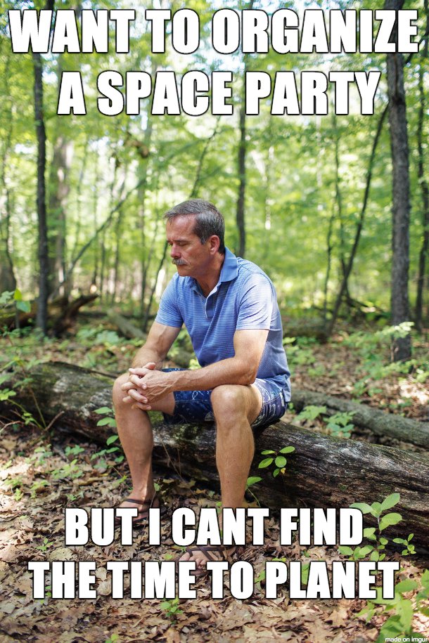 Cmdr_Hadfield's tweet photo. Astronaut problems https://t.co/7yjFbpyL16