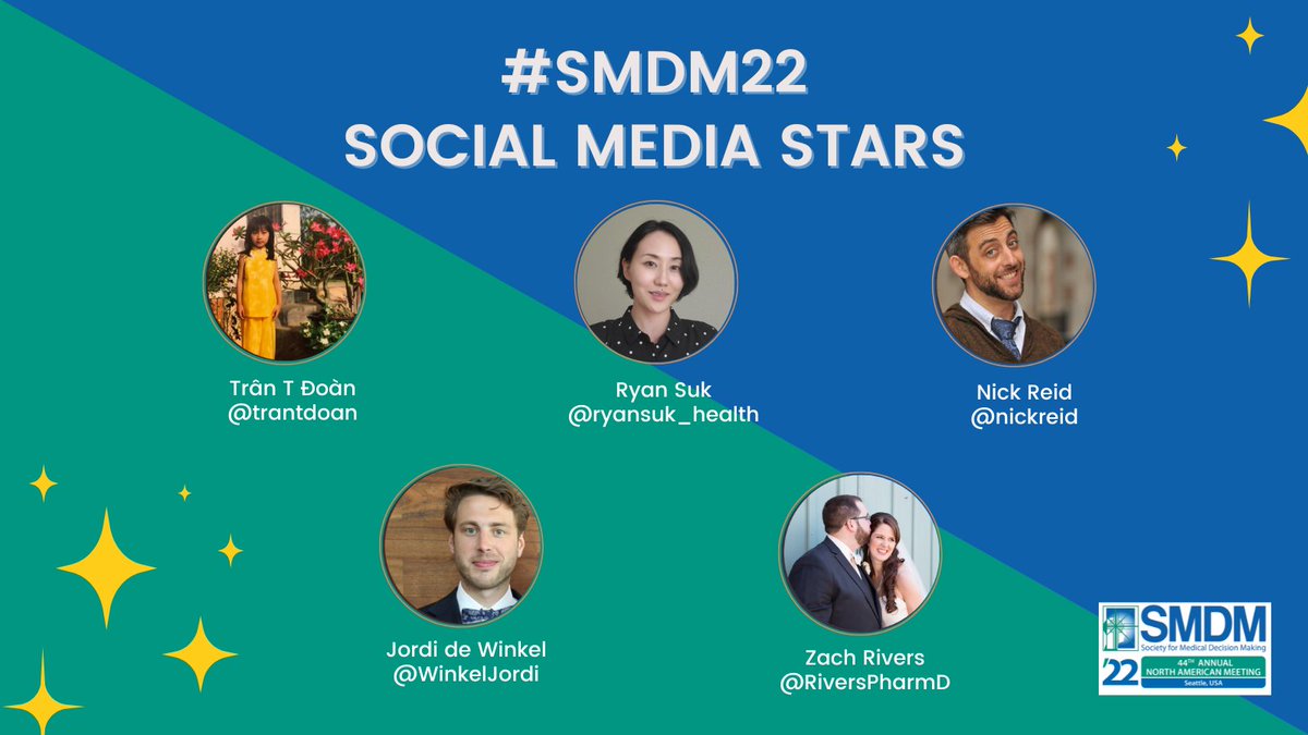 A shoutout to the #SMDM22 social media stars⭐ who took their thoughts &amp; experience to Twitter the most during the meeting! 

Thank you for leading the online conversation around the sessions and for your contribution to #SMDM22! 🤩