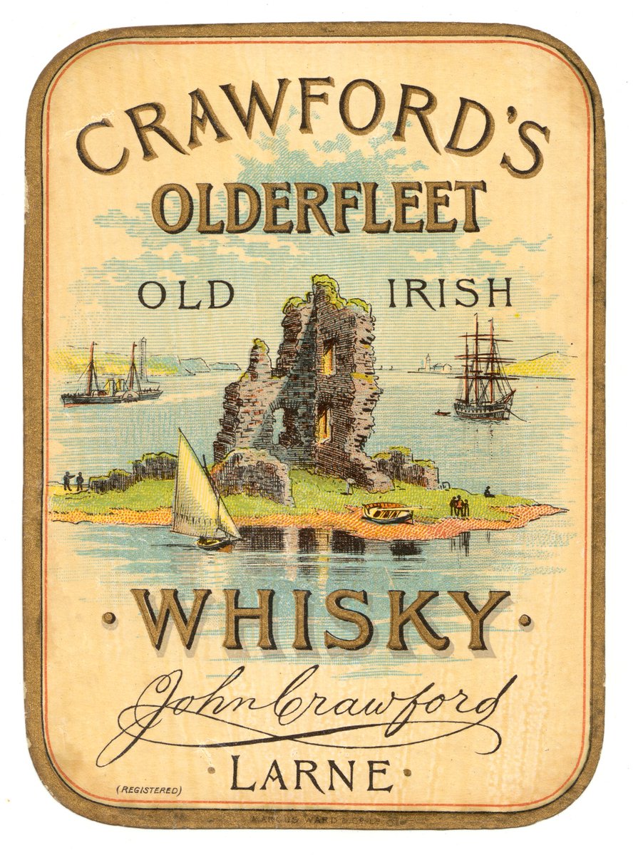 NatPrintMuseum's tweet image. The spelling of whiskey, with an without an 'e', varies across the labels featured in our new exhibition. While Ulster distillers were more likely to label their product as Whisky, it was not strictly the case. 

#exhibition #labelart #design #print #whiskey #whisky