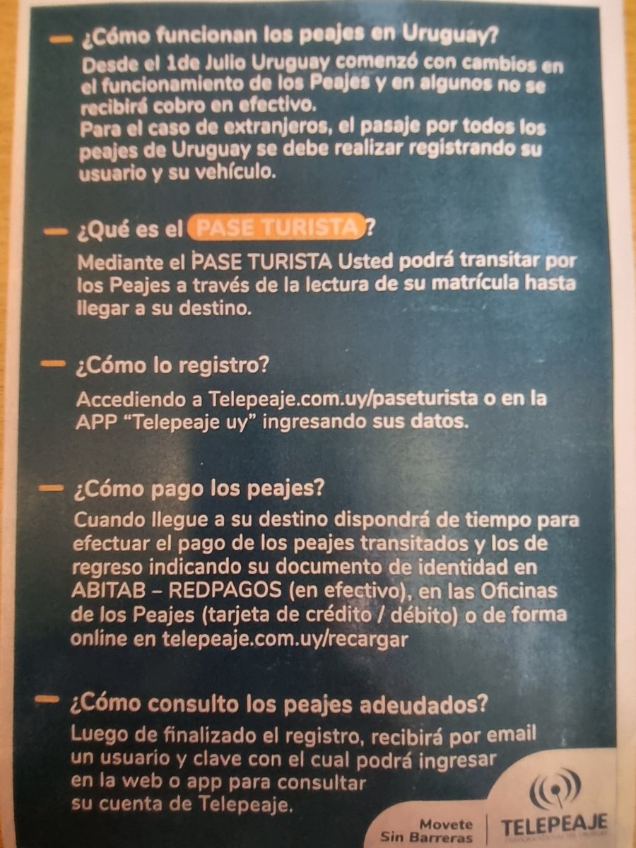 roquebaudean's tweet photo. Así funcionan los peajes para los turistas extranjeros. https://t.co/ByQxN80hKZ