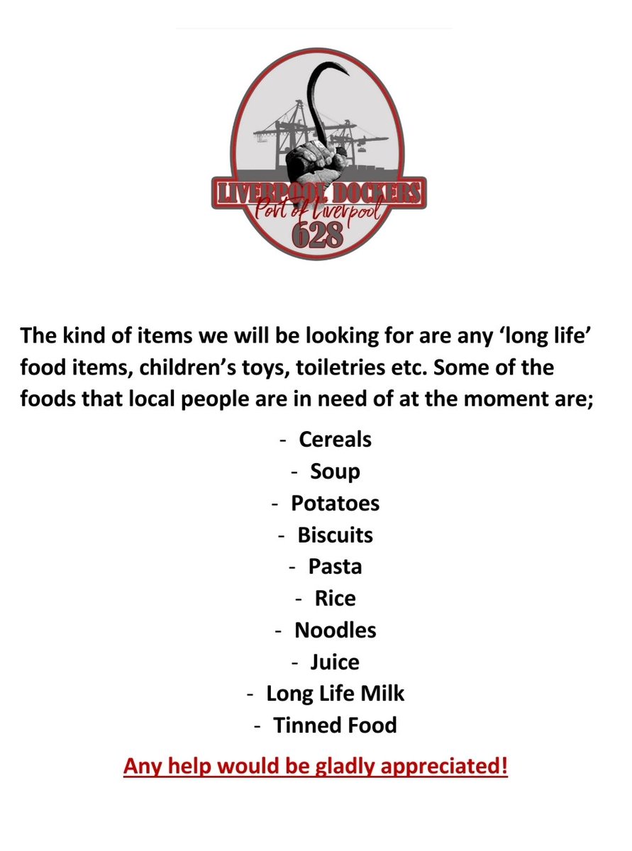 Launching #DockersSupportingFoodbanks - The Liverpool Dockers are giving back! Let's get word out there ✊️