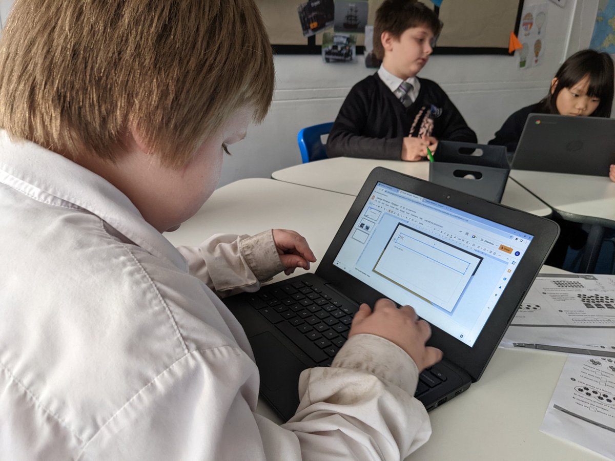 WeaverhamAcade1's tweet photo. The chromebooks are out in Skylark Class this afternoon. The children have been busy designing & creating content that they can present to the rest of their class. #NWATWPAComputing #ComputingWeek @NWATrust https://t.co/fua6jlAZos