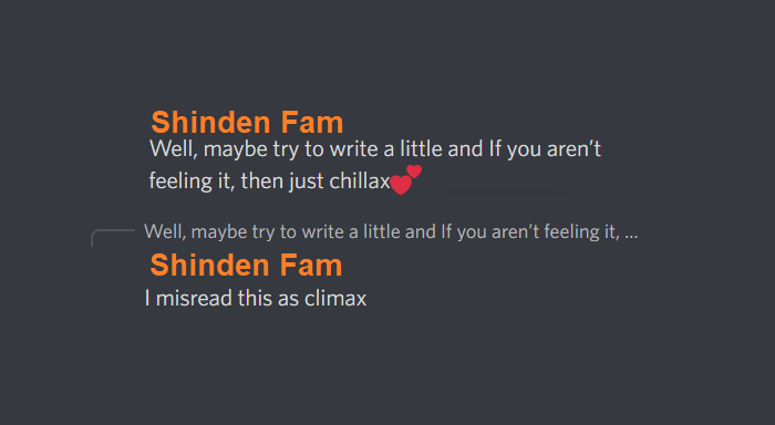 Naruto_Discord's tweet photo. You ever just climax?
https://t.co/XtTmWCaz5X
✨[Come be a part of Shinden Fam! A community server for anime lovers, devoted writers, passionate artists, memers, dreamers, and admirers of all kinds!]✨
#naruto #fanfiction #fanfic #memes #narutofanfic #NarutoShippuden https://t.co/dgDlMBGErC