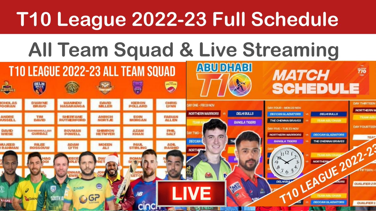 paksportsworld's tweet photo. T10 League 2022 Schedule, all team squad, live streaming tv Channel
.
#t10 #AbuDhabi #InAbuDhabi #AbuDhabiT10 #TTenLeague #T10League #T10league2022 #TTen
.
video link
https://t.co/UiFVZ86h4E https://t.co/39ruIw9Ou9