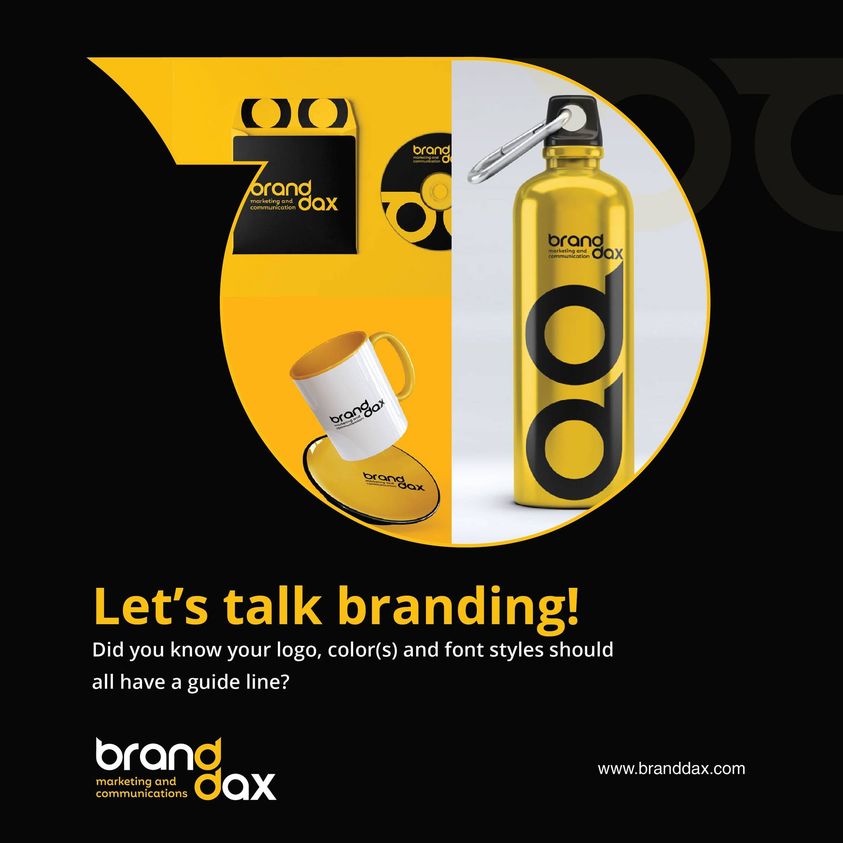 Let’s talk branding! Did you know your logo positioning, brand color(s) and font styles should all have a guide line to their placements? 
Branding has a language, does your entity have one? 
See more here; +256 200 909 725, +256 393 256 381, support@branddax.com 
#QualityBeyond!