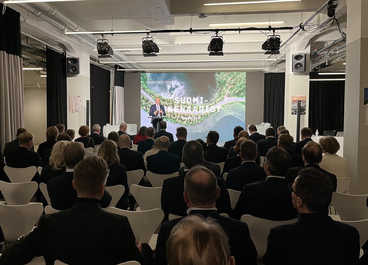 Tänään käynnistetään <a href="/NWestOffice/">Nordic West Office</a> n Suomi-skenaariot -hanke! Lavalla <a href="/ristoej/">Risto EJ Penttilä</a> kertoo illan ohjelmasta. #suomi2030