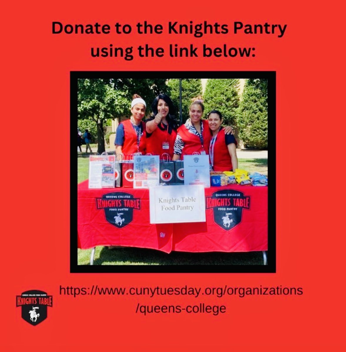 QCKnightsTable's tweet photo. Remember this coming Tuesday is GivingTuesday! Let’s all help fight hunger!! ✨💪🏼✨💃🏻

#GivingTuesday #CUNYTuesday 
@QCKnightsTable @QCToday @CUNY @DebrahSarria @SwipeHunger @HealthyCUNY @CUNYSPH @qc_NYPIRG @queensfarm @MariaFosco @TheKnightNews @QC_Alumni @CUNYStudentLife https://t.co/fTtQ1QWx8p