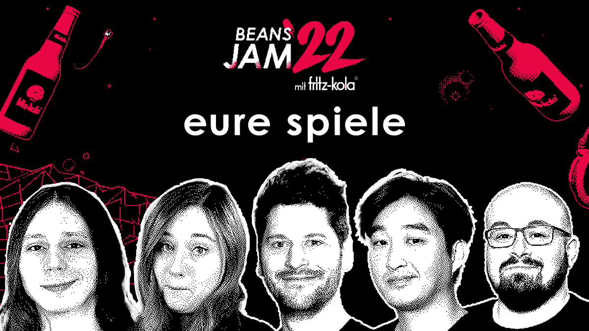 TheRocketBeans's tweet photo. [Werbung] Am Donnerstag um 20 Uhr präsentieren und zocken @TetrisPie, @sarakastisch, @Bimon, @budnoob und @retrodima live die Ergebnisse des @fritzkola #BeansJam '22! Außerdem werden die Gewinnertitel verkündet. #FritzundBohnen https://t.co/bVOZSSibml
