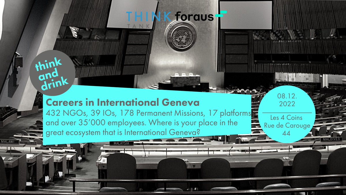 ThinkTankHub_CH's tweet photo. 💭What does a career in International Geneva look like? The possibilities in Geneva are numerous &amp; can take on as many different forms as there are organizations. Join us on 8th of December at Les 4 Coins, for our 2nd edition on this revelant topic.
👉https://t.co/rCmDKBFuRH https://t.co/m0KORz6FSd