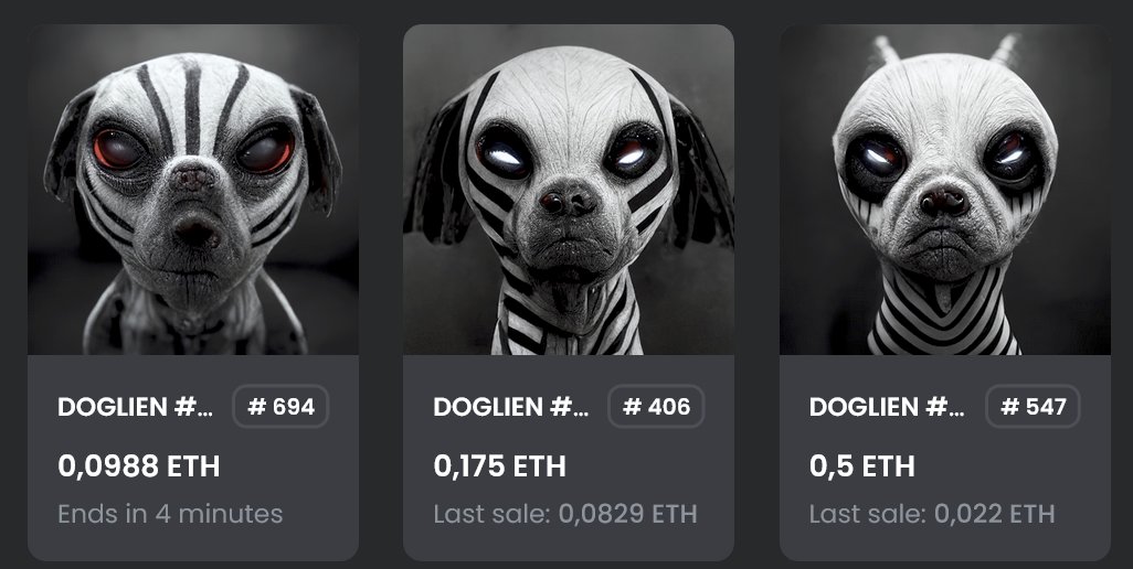 Only 3 <a href="/zebarians/">Zebarians</a> on the floor waiting for a new home🏡👽🐶 

Go, adopt you own <a href="/dogliens/">Dogliens</a> and be part of a community where Hollwyood Storytelling meets Personal Growth: opensea.io/collection/dog…

#NFT #NFTCommunity #NFTalpha #NFTStaking #NFTs
