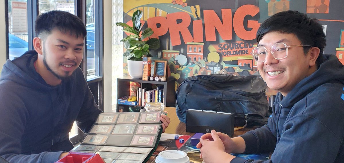 AstonishingCC's tweet photo. You have activated my trap card! ♟️
Our tables at the #coffeeshop are the perfect size for gathering with friends and #gaming. Stop by and check out our #boardgames collection or bring your own! https://t.co/akr8Ifq3tp