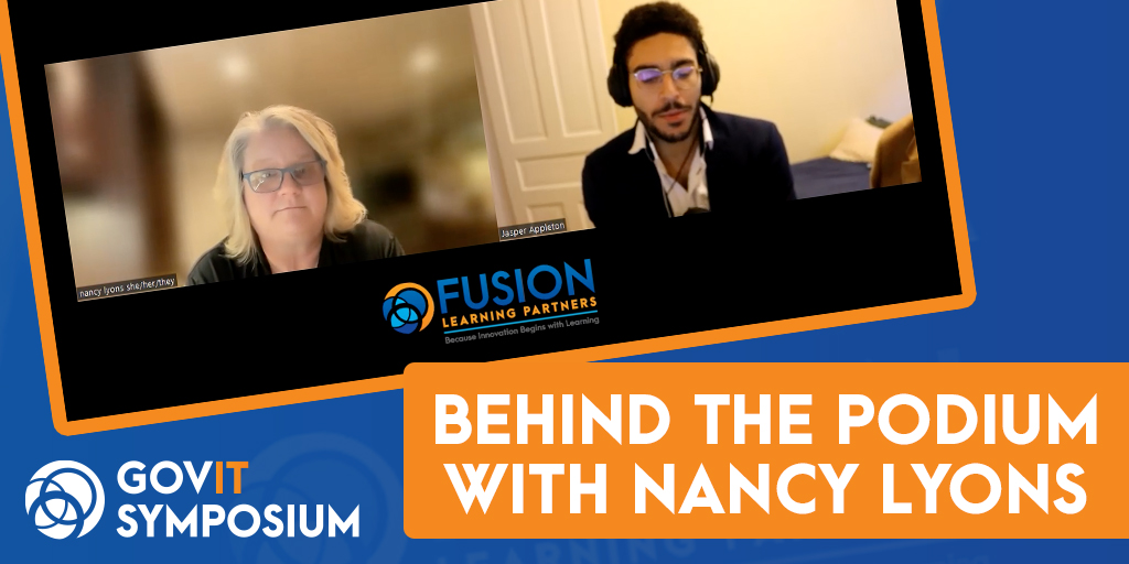 GOVITSym's tweet photo. @Nylons is talking to us on today's episode of Behind the Podium. Press play ▶️, and we will see you in two weeks at Nancy's keynote during #GOVITSYM
https://t.co/w82WC8LbIk
#itconference #symposiumslam #CISO #CIO #CTO #CBTO #worklikeaboss https://t.co/Vro3VaZ7jH
