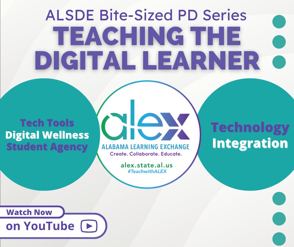 TeachwithALEX's tweet photo. Did you miss our Bite-Sized PD? Check it out on YouTube ▶️ https://t.co/GzbmBCnWM6 or get the resources here ➡ https://t.co/1Ly3yEzVJw! @pammooretech, Assistant Professor University of South Alabama, shares valuable info about ed tech tools, digital wellness, &amp; student agency! https://t.co/LHBbVGTZNe