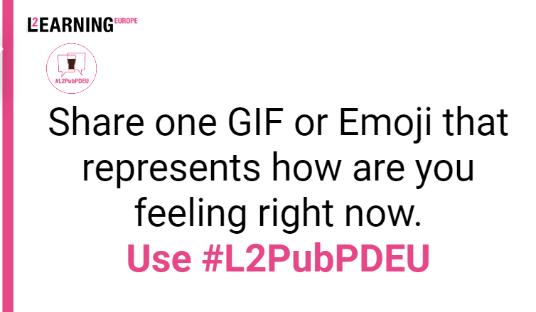 learning2's tweet photo. Share one GIF or Emoji that represents how are you feeling right now. Please use #L2PubPDEU https://t.co/XEJrLr1Gan