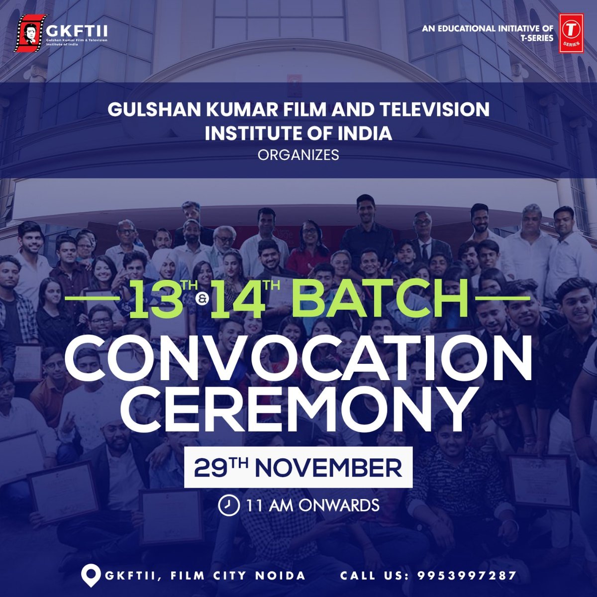 gkftii's tweet photo. #GKFTII School of #Film & #Television is all set to organize its #convocation #ceremony on 29th November, 11: 00 AM onwards. All our students are invited to be a part of this wonderful event..
.
.
#convocationday🎓 #filmcollege #cinematography #actingforfilmandtv🎭 #VideoEditing https://t.co/7iy5D6nl6K
