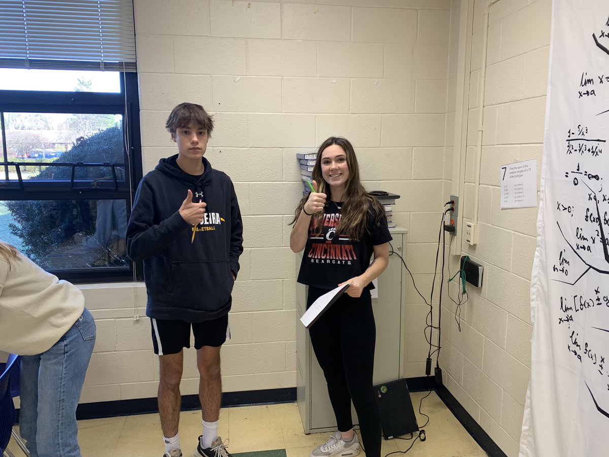 JenniferUlland's tweet photo. We’re working on interior and exterior angle sum conjectures in Geometry. This is a fantastic group of students! @MadeiraHSPrin https://t.co/4KozaFQbHd