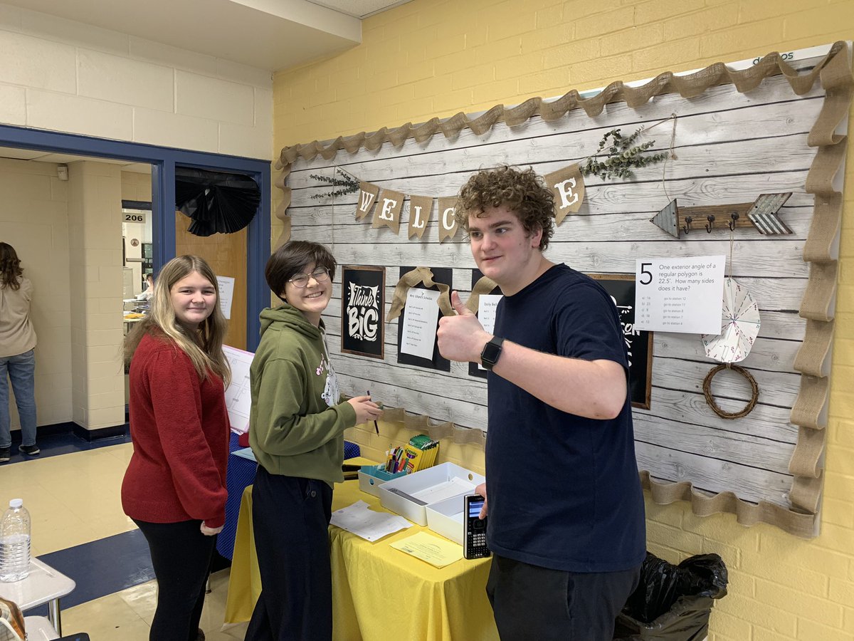 JenniferUlland's tweet photo. We’re working on interior and exterior angle sum conjectures in Geometry. This is a fantastic group of students! @MadeiraHSPrin https://t.co/4KozaFQbHd