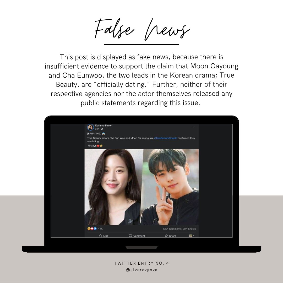 alvarezgnva's tweet photo. twt entry no. 4: false news

#MILOnlineVerification 
#CullenA
#XUMIL2022 https://t.co/XlhudsMTMF