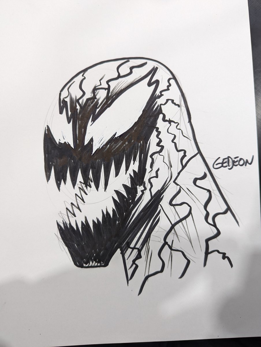outsidelongbox's tweet photo. A new Carnage sketch for the Carnage wall!! Thanks to  Juan Gedeon for the newest piece!!! And to Hall of Justice Comics &amp; Collectibles for an awesome #JonCon!

#ThinkingOutsidetheLongbox #outsidethelongbox #TOTLB #outsidelongbox #JuanGedeon https://t.co/Z5y9H2zDvD