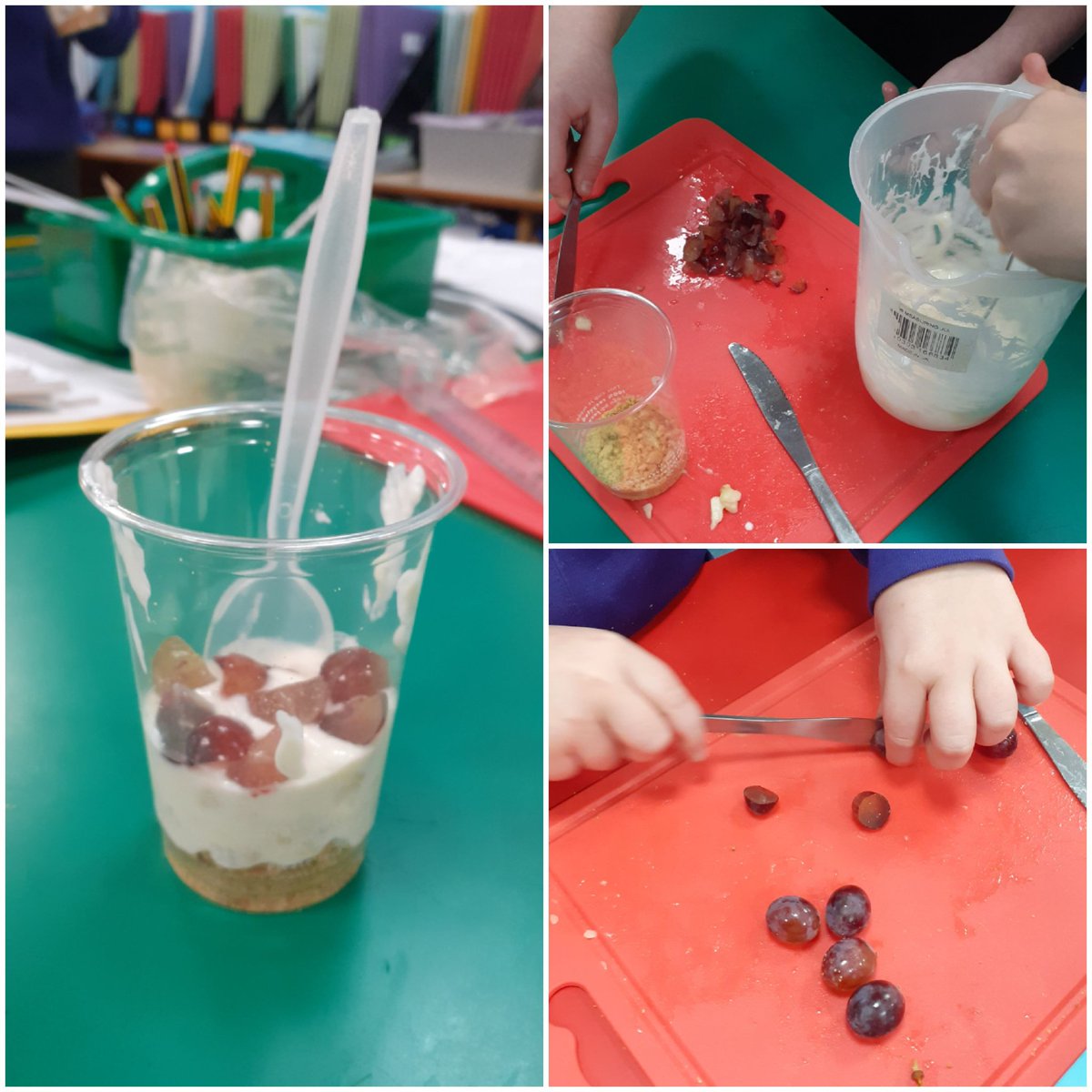 phunkytyneside's tweet photo. Two great sessions making healthy cheesecake with Year 5 @denbighcps plus talking about seasonal/local/imported food👍 🍎��🍇 https://t.co/yJGM74xBzS