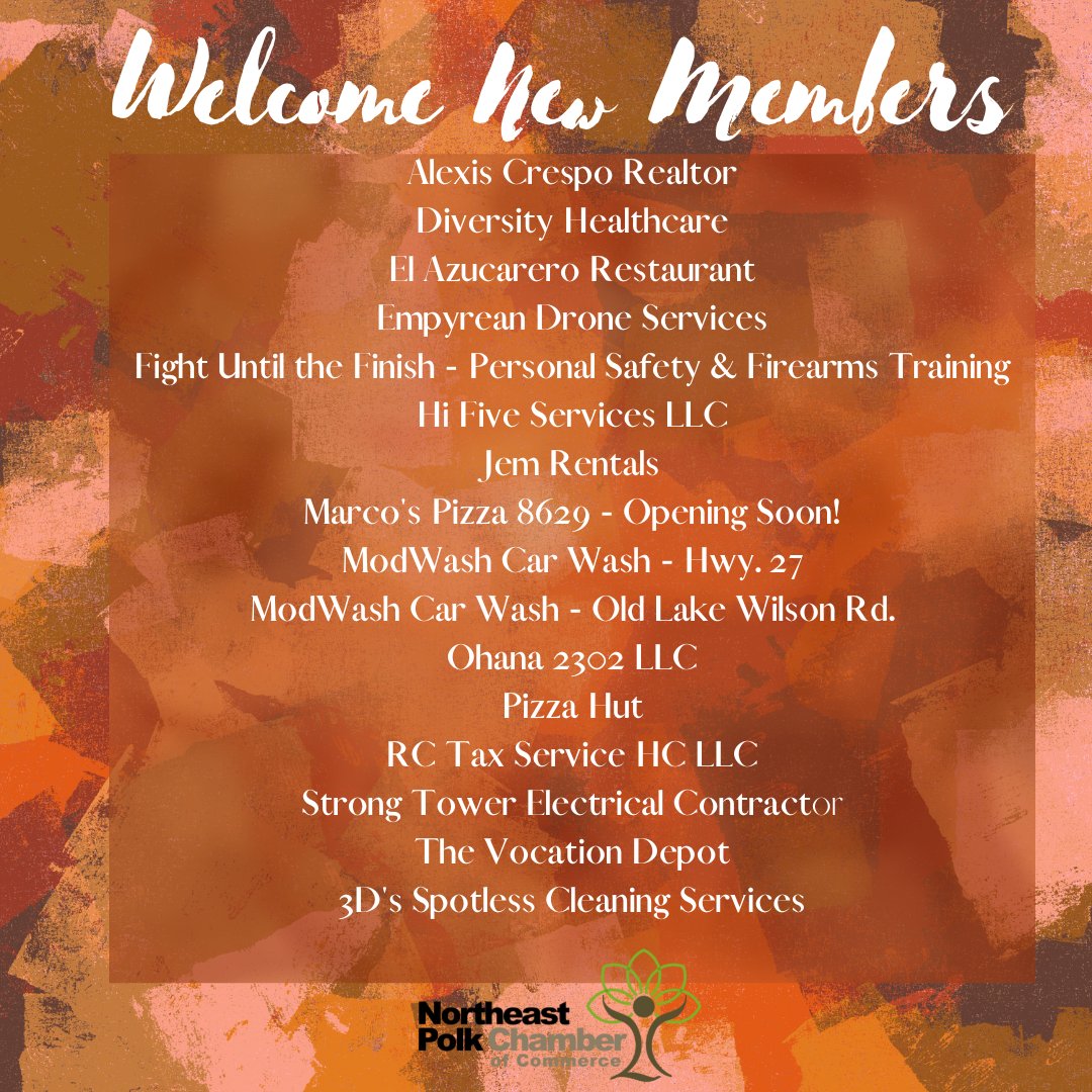 NEPChamber's tweet photo. Welcome New Members!  🙂🍁

@diversity_healt, @JEMRentals, @MarcosPizza, @pizzahut

#WELCOMENEWMEMBERS #newmembers #nepchambernewmembers #NEPChamber #NEPChamberFamily #LetsGrowTogether #WeLoveOurFALLowers https://t.co/zWBl7Fu3G1
